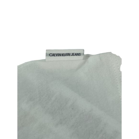 NWT Calvin Klein Jeans White Graphic Short Sleeve T-Shirt Women's Size XL - Picture 7 of 8